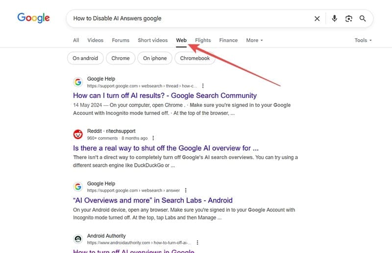 How to Disable AI Answers in Search Engines 3