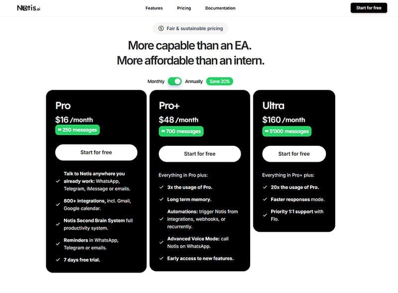 Notis AI Assistant Seamless AI-stöd för både Telegram och WhatsApp 2