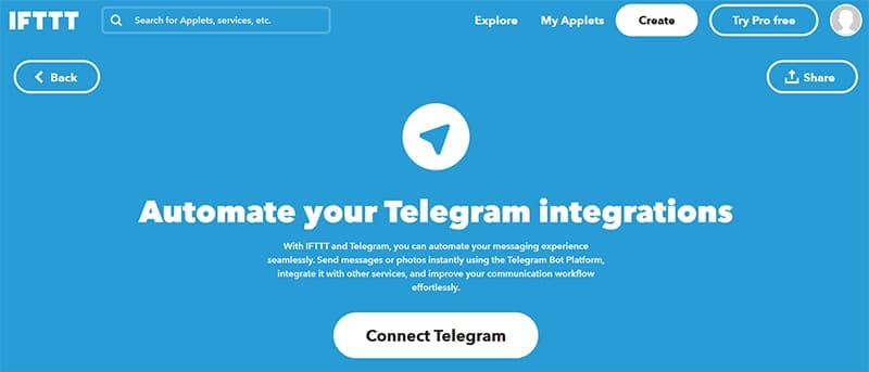 Hur man använder IFTTT för att ansluta Telegram till din Workflow-app 2