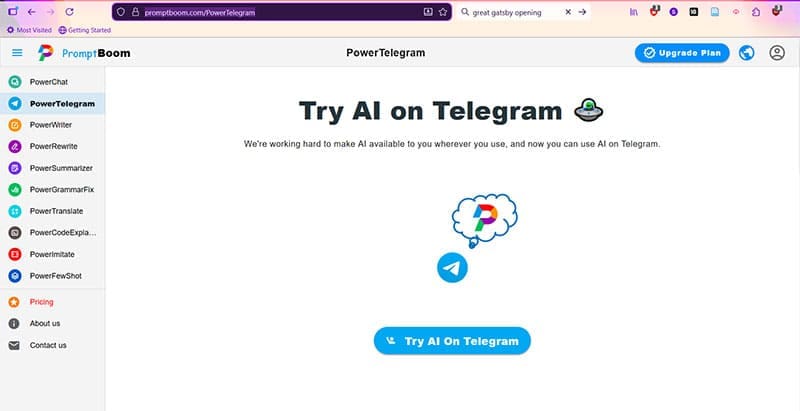 Använda PowerTelegram för att få omedelbar AI-hjälp på Telegram Använda PowerTelegram för att få omedelbar AI-hjälp på Telegram