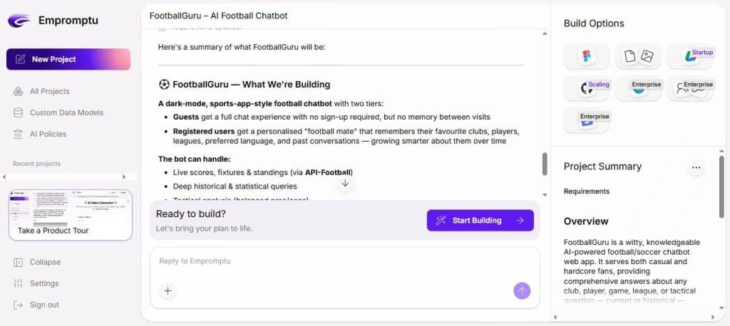 Låt Empromptu AI bygga in dina idéer i appar 6