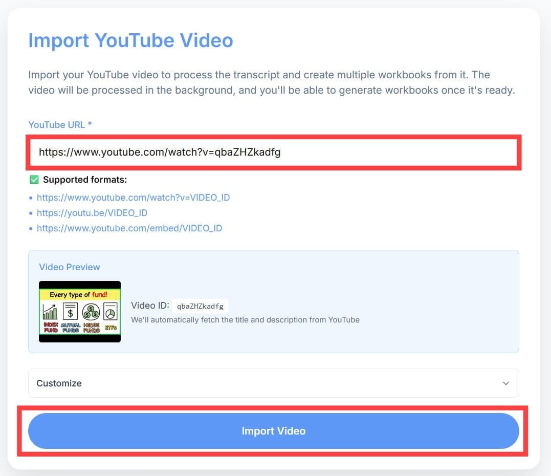 How to Turn YouTube Videos Into Interactive Content With Workbookly AI 2