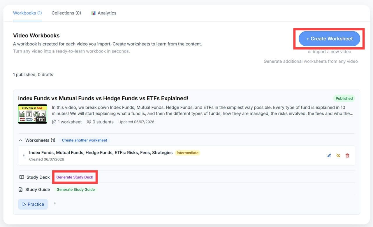 How to Turn YouTube Videos Into Interactive Content With Workbookly AI 3