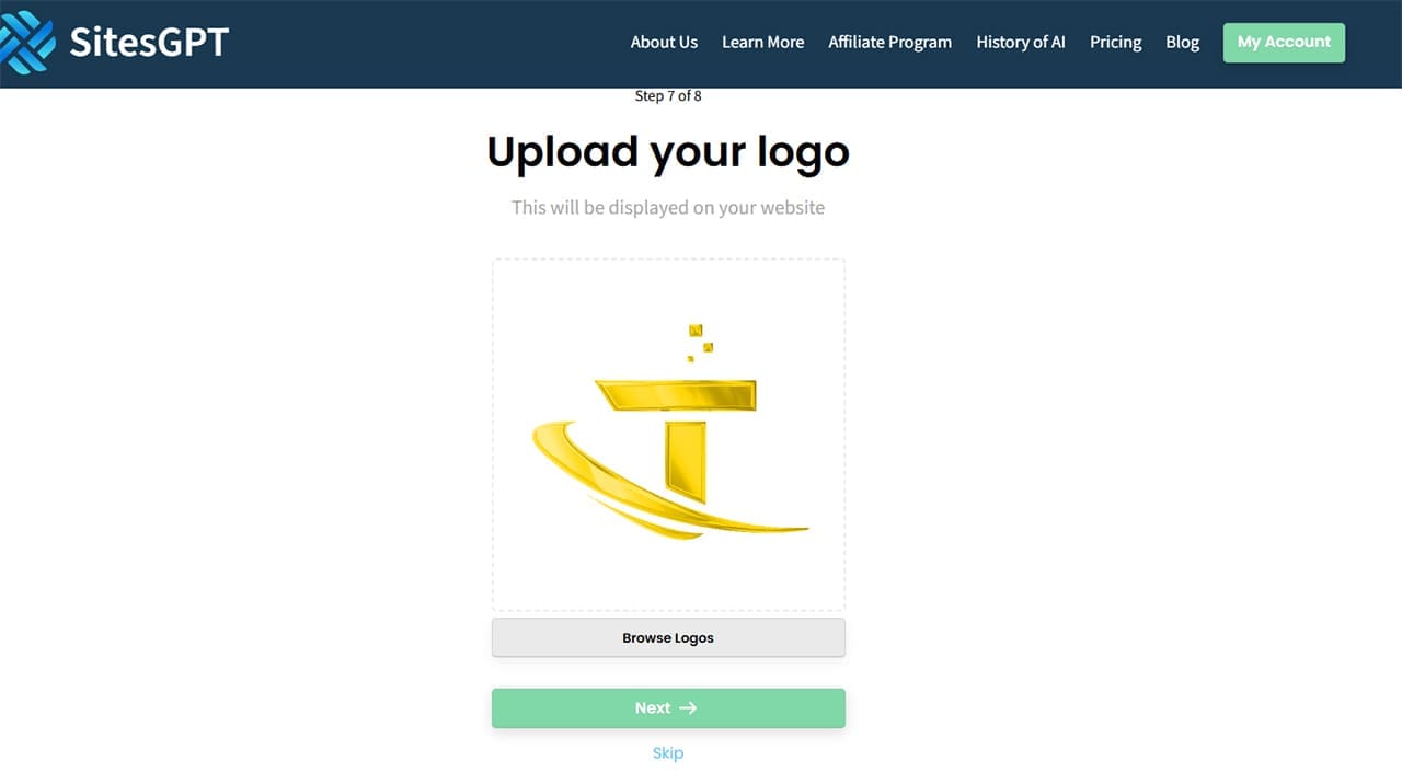 Using AI to Build Websites with SitesGPT.com 4